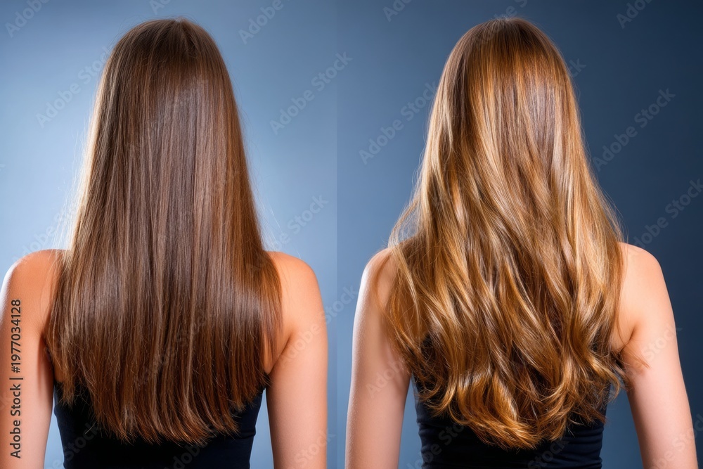 Fototapeta premium Transition from Matte to Luminous Hair in a Stunning Conceptual Photography Display