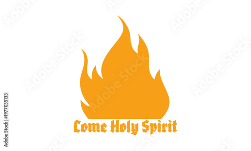 Pentecost Holy Spirit Fire Dove Christian Vector Illustration, Religious Church Clipart, Faith Flame Symbol, Bible Spiritual Artwork