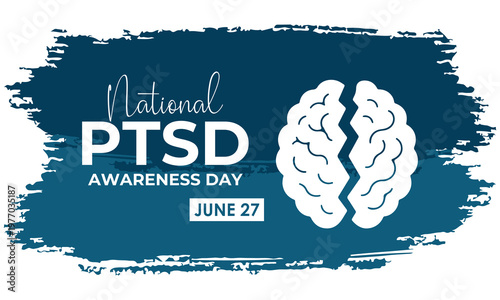 National PTSD Awareness Day highlights mental health education and support for Post-Traumatic Stress Disorder through impactful healthcare awareness design.