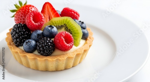 Fruit Tart With Various Berries And Kiwi