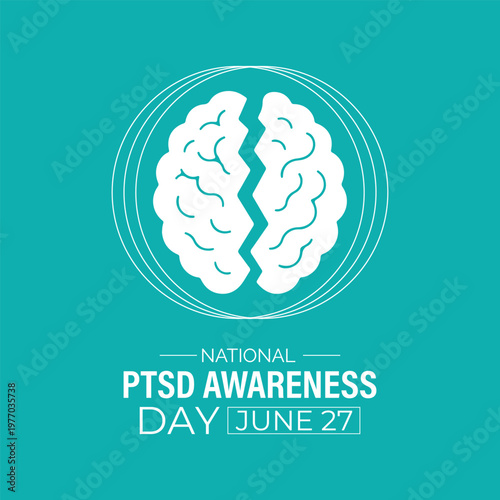 National PTSD Awareness Day highlights mental health education and support for Post-Traumatic Stress Disorder through impactful healthcare awareness design.