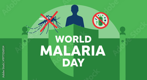 World Malaria Day awareness campaign logo.