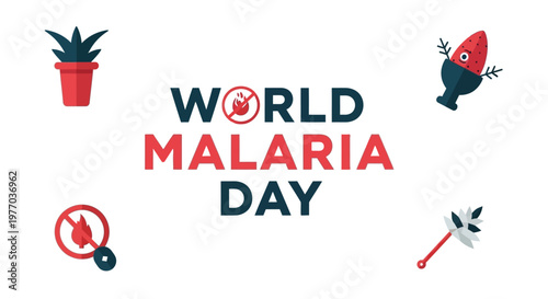 World Malaria Day awareness campaign logo.