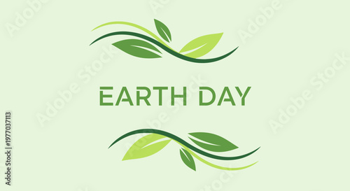 Earth Day eco friendly green logo.
