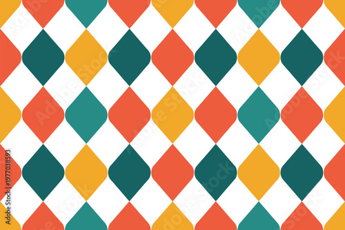 A colorful geometric pattern of diamond shapes in various colors