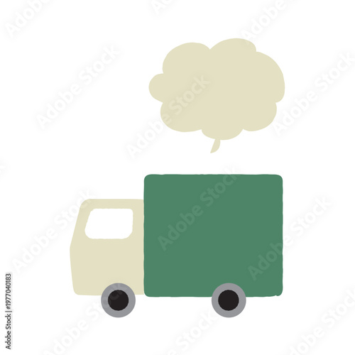 宅配トラック吹き出し付きイラスト