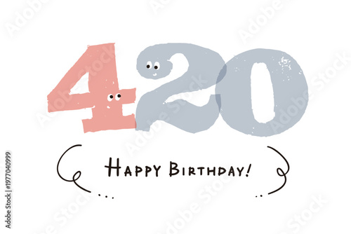 数字イラスト シンプルでかわいい日付素材 4月20日