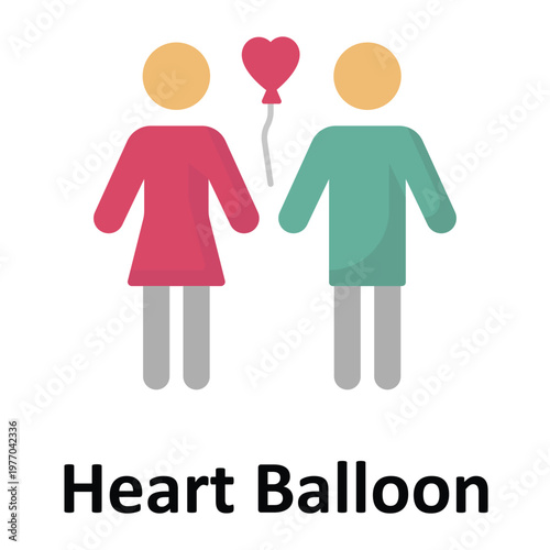 Heart Balloon Vector icon which can easily modify or edit