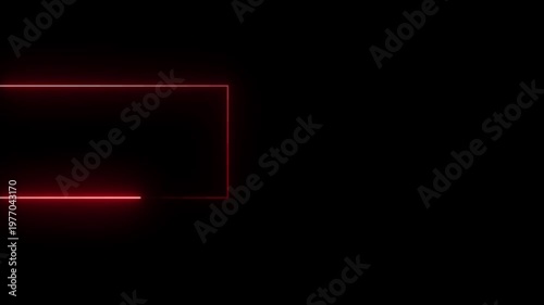 Neon Glowing Rectangle Frame with Moving Light Effect