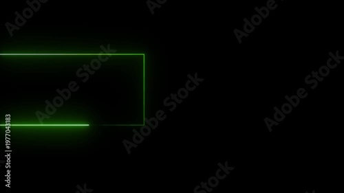 Neon Glowing Rectangle Frame with Moving Light Effect