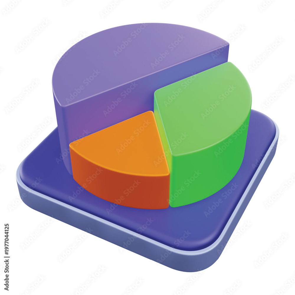 Obraz premium Pie Chart 3d rendering icon.