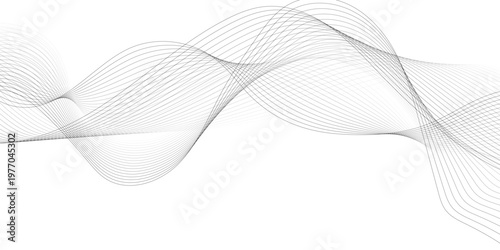 gray wave curve lines banner background design. Digital frequency track equalizer. Stylized line art background. modern soft luxury texture with smooth and clean vector subtle background illustration
