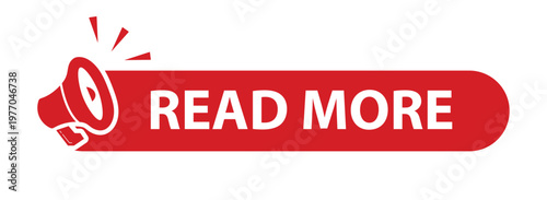 A bright red elongated speech bubble graphic displays the phrase read more in bold white lettering a compelling call to action silhouette