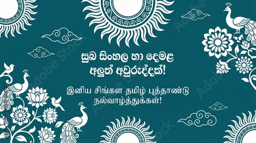 Dark Theme Sinhala and Tamil New Year Card