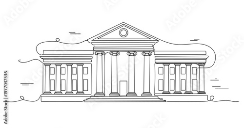 Classical government building facade with columned portico. No editable stroke