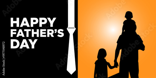 Happy father's day silhouette a heartwarming celebration of family and love