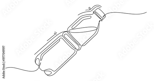 Minimalist line art of plastic bottle. None editable stroke