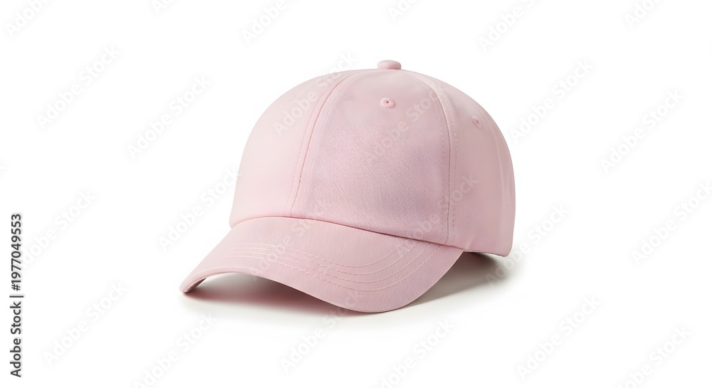 Fototapeta premium women's casual cap product photography, elegant minimalist cap design, pastel color tone, soft cotton fabric texture