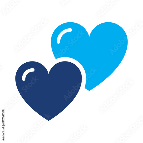Empathy icon. Two heart touching icon. Icon symbol for empathy, compassion, kindness, care, support, understanding, connection, love, sympathy, feeling. Vector outline illustration.
