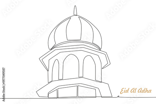 Eid al adha concept one-line drawing