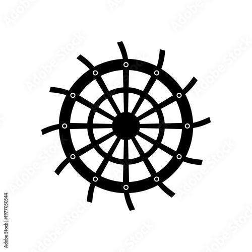 Konstfotografi Wooden waterwheel icon isolated on white background