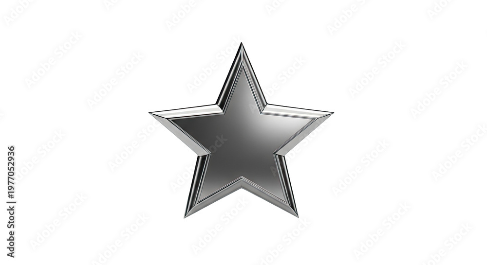Obraz premium Shiny Silver Star Award