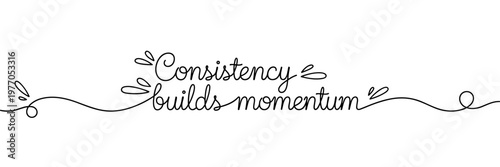Consistency building momentum on clean white background, none editable stroke