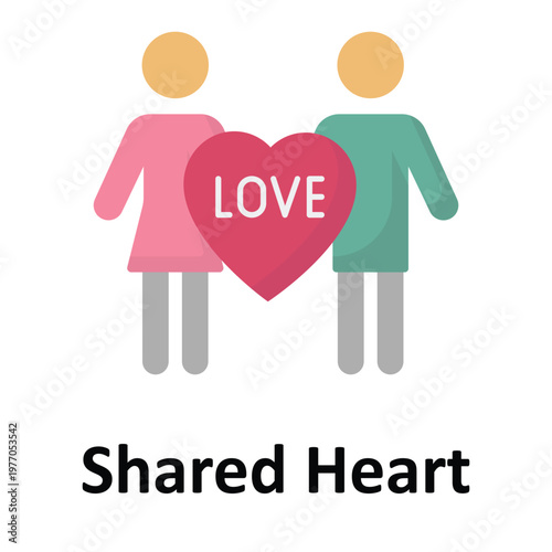 Shared Heart Vector icon which can easily modify or edit