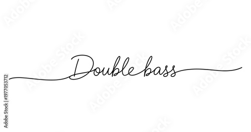 Elegant script of the words "double bass" on white background. No editable strokes