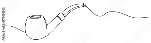 Foto smoking pipe line icon vector illustration