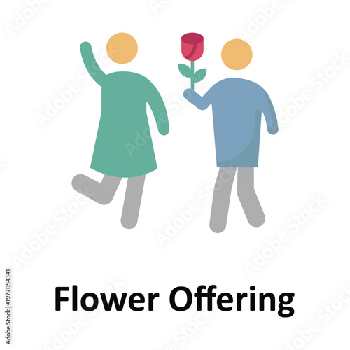 Flower Offering Vector icon which can easily modify or edit