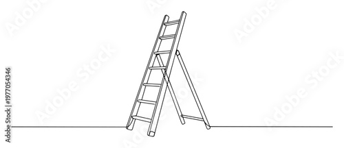 folding ladder line icon vector illustration