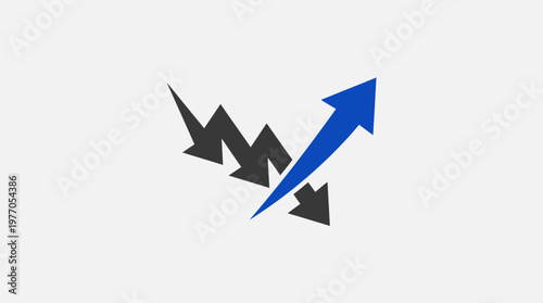 Upward Arrow Over Downward Trend Symbol