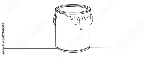 paint bucket line icon vector illustration