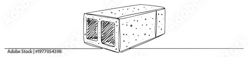 construction concrete block line icon vector illustration
