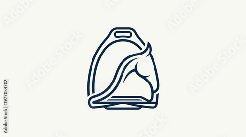 Equestrian Stirrup With Horse Head Silhouette Logo