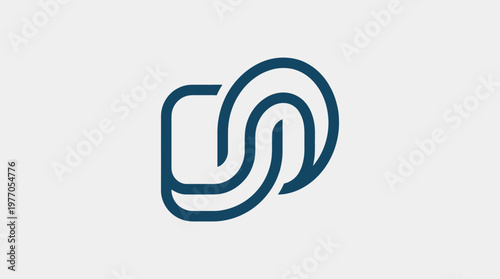Abstract Blue Interlocking Loops Logo Design
