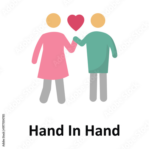 Hand In Hand Vector icon which can easily modify or edit