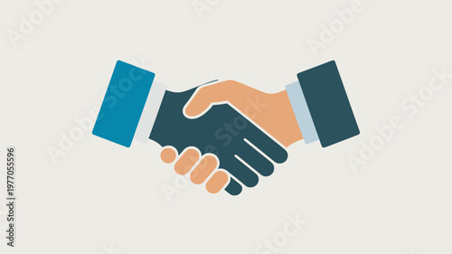 Two businesspeople shaking hands in a gesture of partnership and agreement