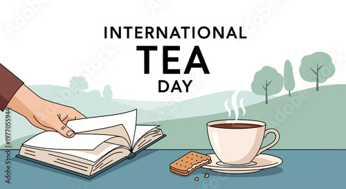 International Tea Day celebration with cup.
