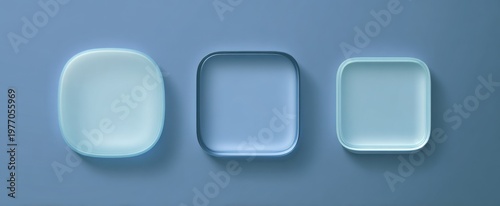clear acrylic designs with liquid morphism for UI modern interfaces and frosted glass buttons