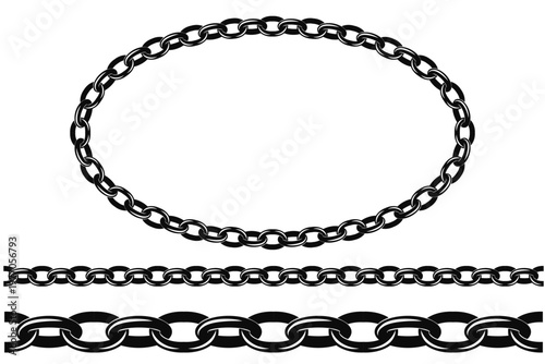Fotografía Vector illustration of decorative black and white grunge style chain elements in