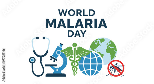 World Malaria Day awareness campaign logo.