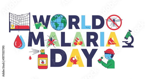 World Malaria Day awareness campaign logo.