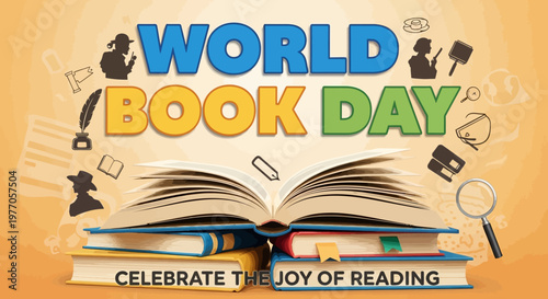 World Book Day reading celebration concept.