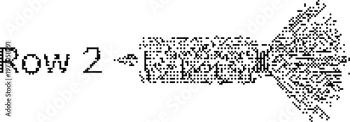 Row 2 Pixeled Bitmap Halftone Dotted Dither Vector Graphic Element Pattern Texture Background Overlay