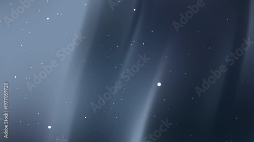 Abstract navy blue background with soft aurora light waves and floating particles. Ideal for cinematic space themes, meditation, technology presentations, and professional video overlays.
