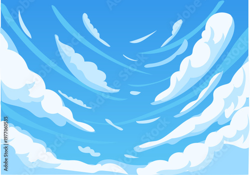 Spiral cloud sky dynamic background illustration