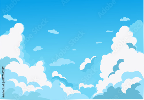 Bird sky cloud scene background illustration