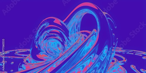 Abstract Iridescent Glass Waves – Futuristic Liquid Chrome Background.
